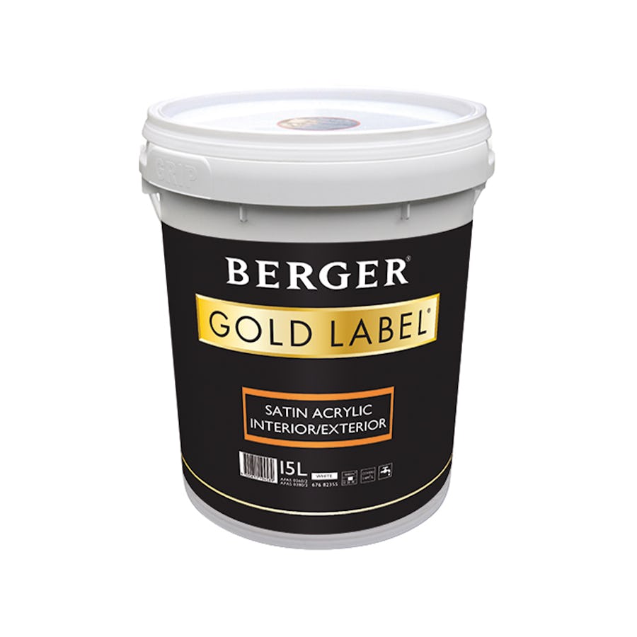 Berger Gold Label Acrylic Interior / Exterior Satin White 10L